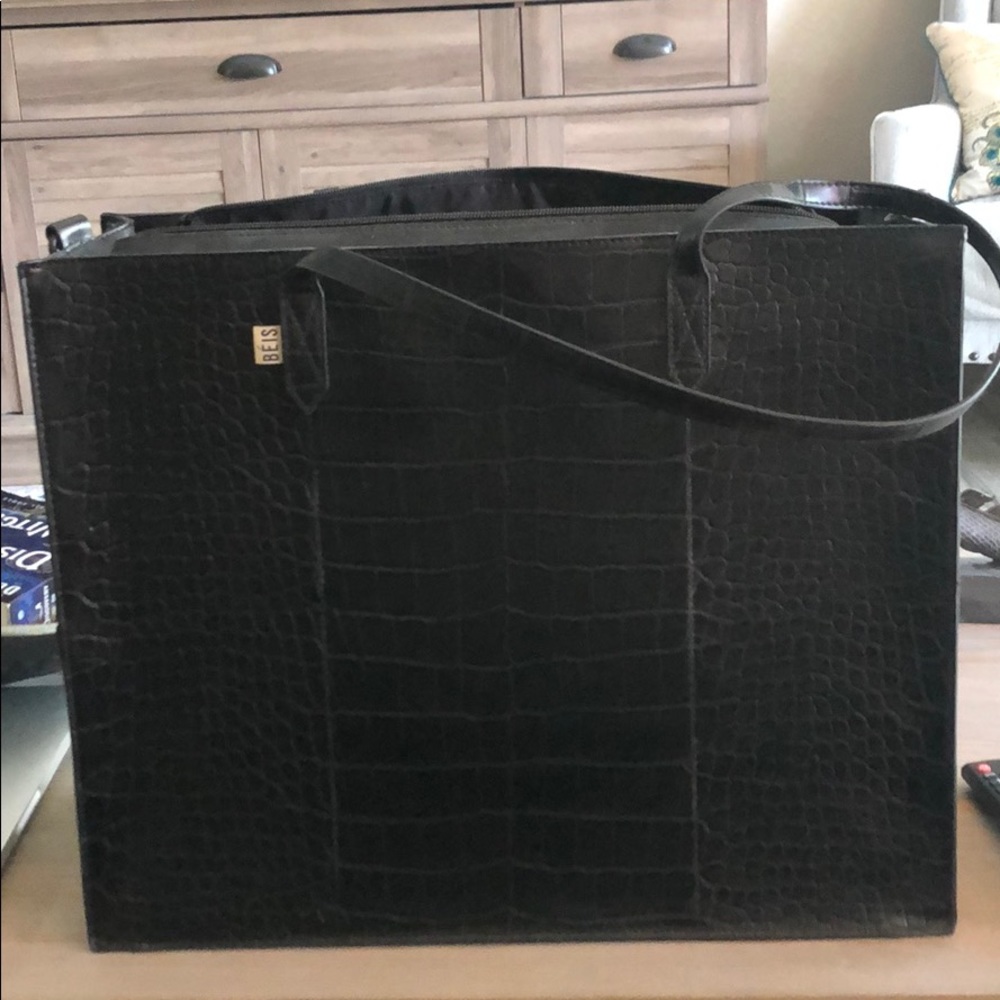 BEIS WORK TOTE RARE CROCODILE PATTERN